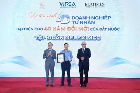 Geleximco được vinh danh Top doanh nghiệp tư nhân tiêu biểu đại diện cho 40 năm đổi mới đất nước