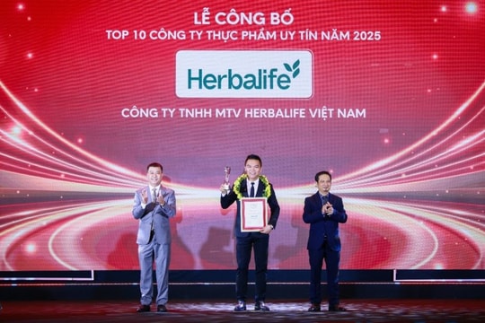 Herbalife Việt Nam được vinh danh Top 10 Công ty Thực phẩm Uy tín lần thứ năm liên tiếp