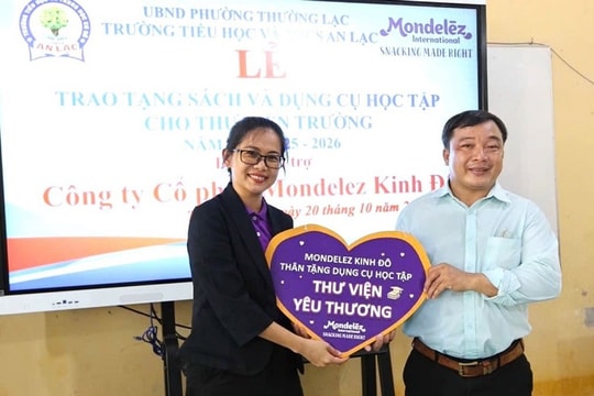 Mondelez Kinh Đô tiếp tục hành trình mang tri thức đến với trẻ em vùng xa