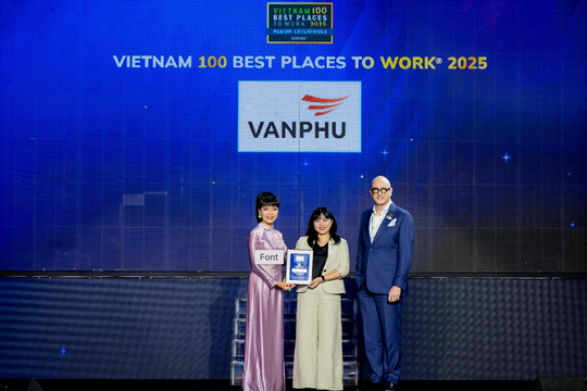 Văn Phú được vinh danh Top 100 nơi làm việc tốt nhất Việt Nam 2025