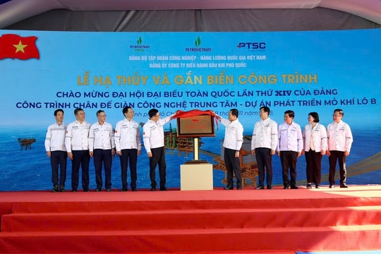 Petrovietnam gắn biển hạng mục trọng yếu Dự án Phát triển mỏ khí Lô B-Ô Môn