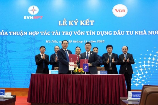 VDB và EVNNPT ký thỏa thuận hợp tác tài trợ vốn tín dụng đầu tư của Nhà nước