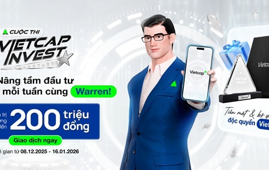 Vietcap khởi động cuộc thi "Vietcap Invest", thắng lớn mỗi tuần cùng Warren - chuyên gia tư vấn AI