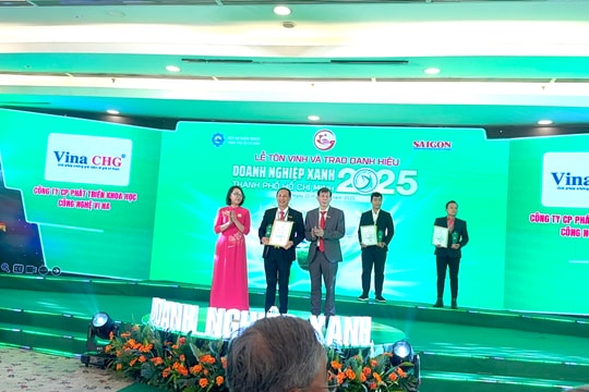 Vina CHG tiếp tục được bình chọn “Doanh nghiệp Xanh TP HCM năm 2025”