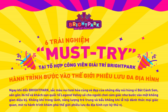 6 trải nghiệm "nhất định phải thử" tại Tổ hợp Công viên giải trí Bright Park