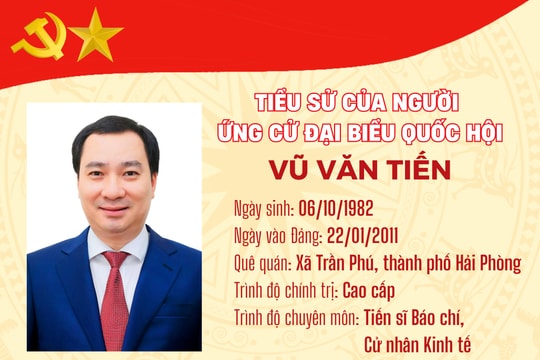 Đồng chí Vũ Văn Tiến ứng cử đại biểu Quốc hội tại Đơn vị bầu cử số 6, thành phố Hải Phòng