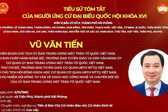 Tiểu sử ông Vũ Văn Tiến ứng cử ĐBQH khoá XVI