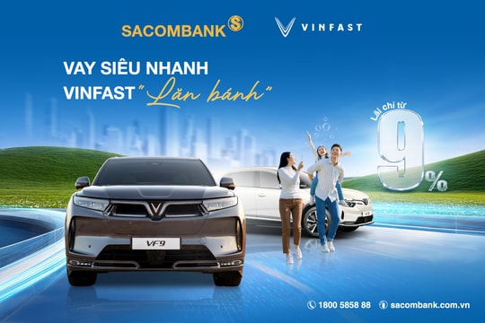 Sacombank tiếp tục triển khai chính sách cho vay mua xe điện Vinfast