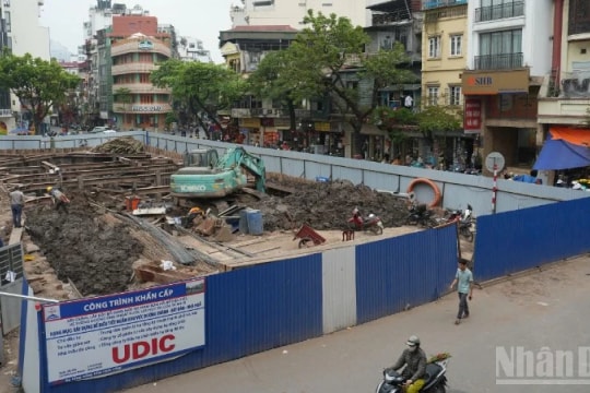 Hà Nội đẩy nhanh tiến độ xây bể điều tiết ngầm chống ngập khẩn cấp trước mùa mưa