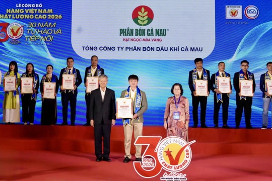 Phân bón Cà Mau giữ vững Danh hiệu hàng Việt Nam chất lượng cao năm 2026