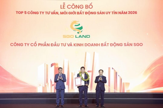 SGO Land lọt Top 5 Công ty tư vấn và môi giới bất động sản Việt Nam năm 2026