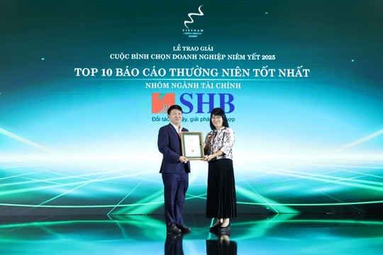 Lần thứ 5, SHB được vinh danh trong TOP 10 doanh nghiệp có báo cáo thường niên tốt nhất