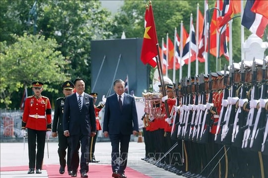 Lễ đón Tổng Bí thư, Chủ tịch nước Tô Lâm và phu nhân thăm chính thức Vương quốc Thái Lan