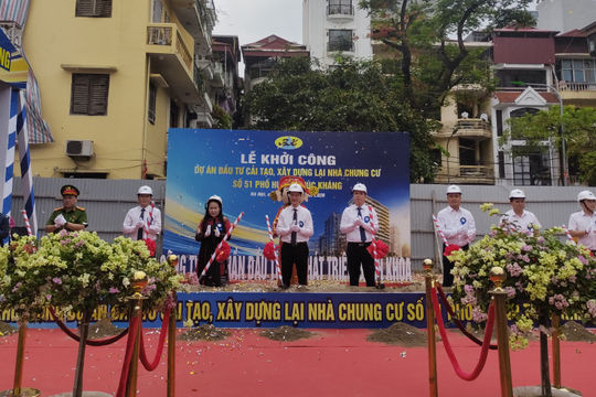 Hà Nội khởi công xây dựng lại chung cư cũ 51 Huỳnh Thúc Kháng