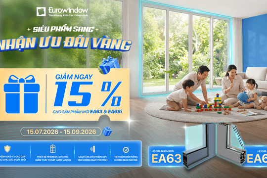 Cửa nhôm EA63 – Giải pháp tối ưu thẩm mỹ và công năng cho nhà phố, căn hộ cao cấp