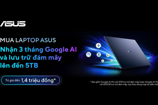 Khách hàng sở hữu laptop ASUS & ROG được tặng 3 tháng dùng miễn phí Google AI cùng lưu trữ đám mây