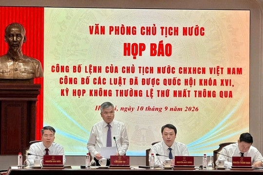 Công bố Lệnh của Chủ tịch nước về 15 luật vừa được Quốc hội thông qua