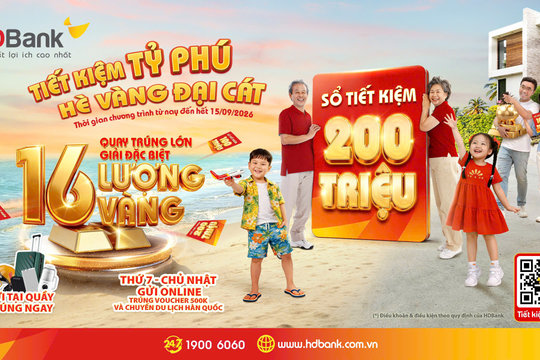 26 lượng vàng SJC chờ chủ nhân gửi tiết kiệm tại HDBank