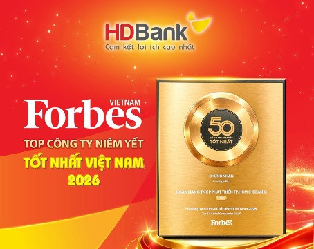 HDBank tiếp tục vào Top 50 Forbes Việt Nam
