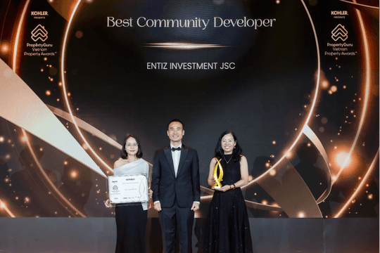 Entiz Group ghi dấu ấn với 3 giải thưởng tại PropertyGuru Vietnam Property Awards 2026