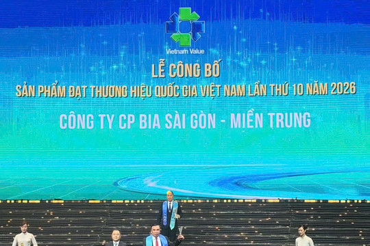 Bia Qui Nhơn đạt Thương hiệu quốc gia Việt Nam 2026: Niềm tự hào của Bia Sài Gòn – Miền Trung và tỉnh Gia Lai