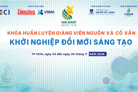 3-5/11: Tập huấn giảng viên nguồn, cố vấn chuyên sâu về khởi nghiệp đổi mới sáng tạo tại TP.HCM