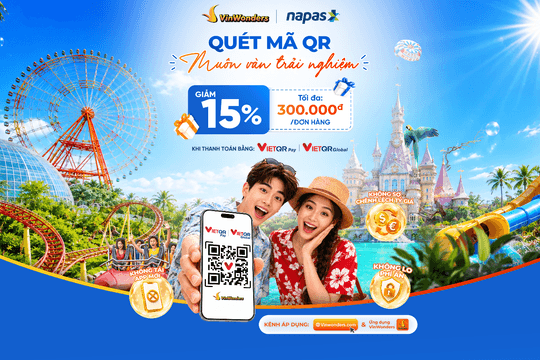 Giảm bớt 1,2 triệu đồng khi thanh toán VietQrpay-VietQrglobal tại hệ sinh thái Vinperarl
