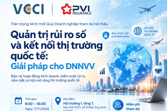 Hội thảo "Quản trị rủi ro số và kết nối thị trường quốc tế: Giải pháp cho DNNVV"