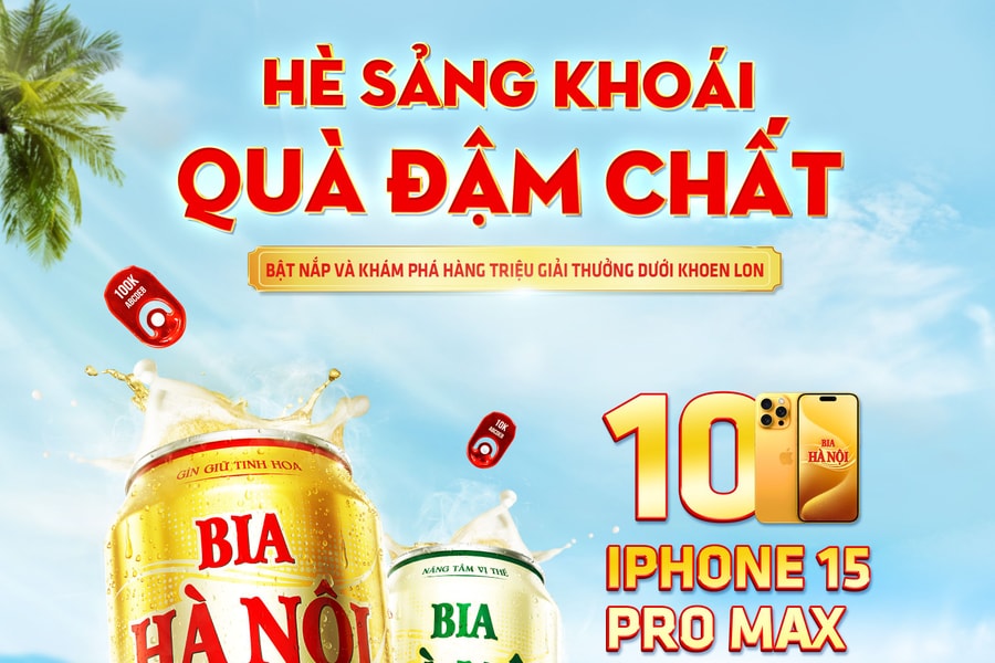 Bia Hà Nội khuyến mại “hè sảng khoái, quà đậm chất” trúng Iphone 15 promax