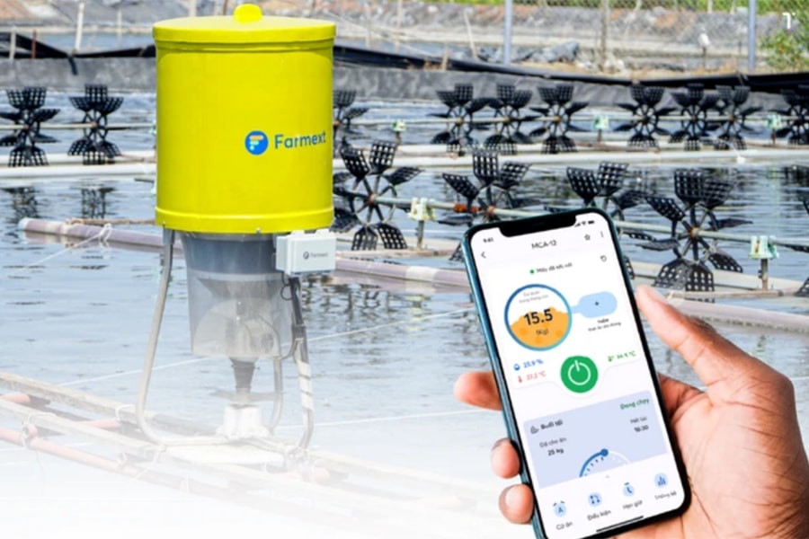 Máy Farmext Feeder F7 của Startup Tép Bạc giúp người nuôi tôm tiết kiệm chi phí và thời gian