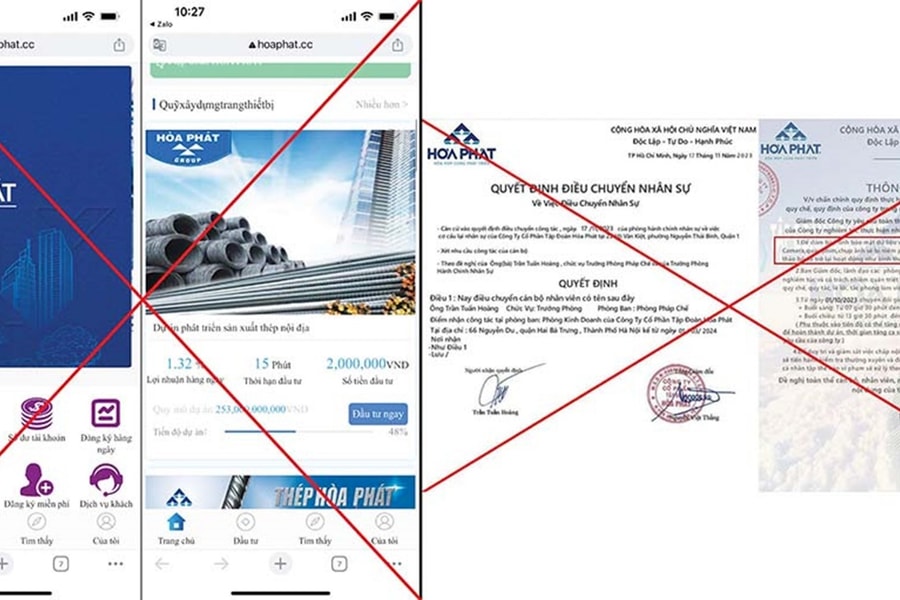 Cảnh báo thủ đoạn giả mạo tuyển dụng, kêu gọi đầu tư mạo danh Tập đoàn Hòa Phát