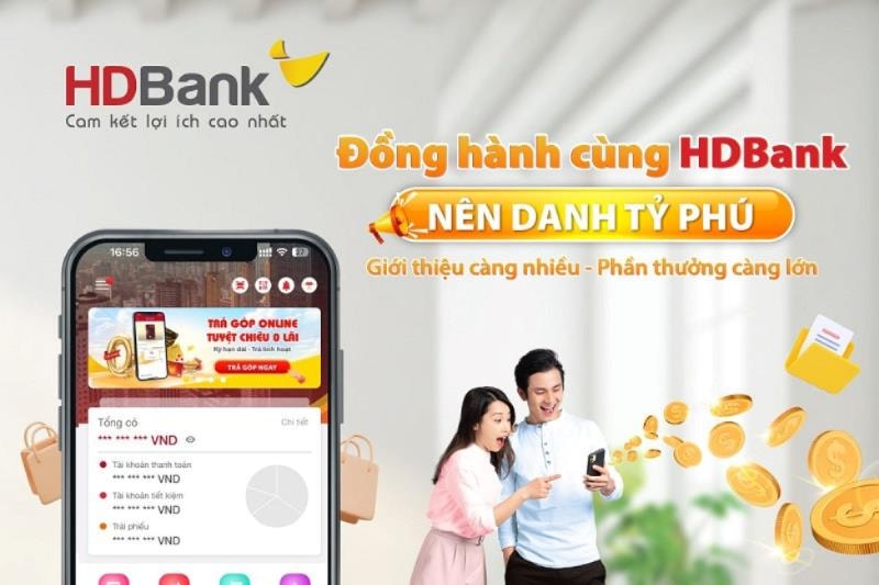 HDBank tặng một lượng vàng SJC cho khách hàng mỗi tháng
