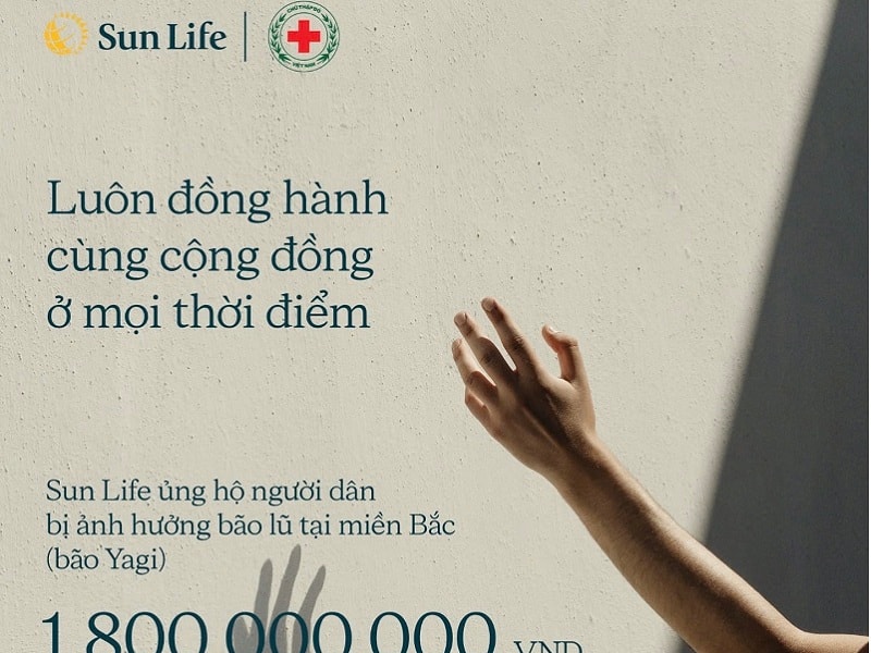 Sun Life Việt Nam đóng góp 1,8 tỷ đồng hỗ trợ người dân vùng lũ lụt miền Bắc