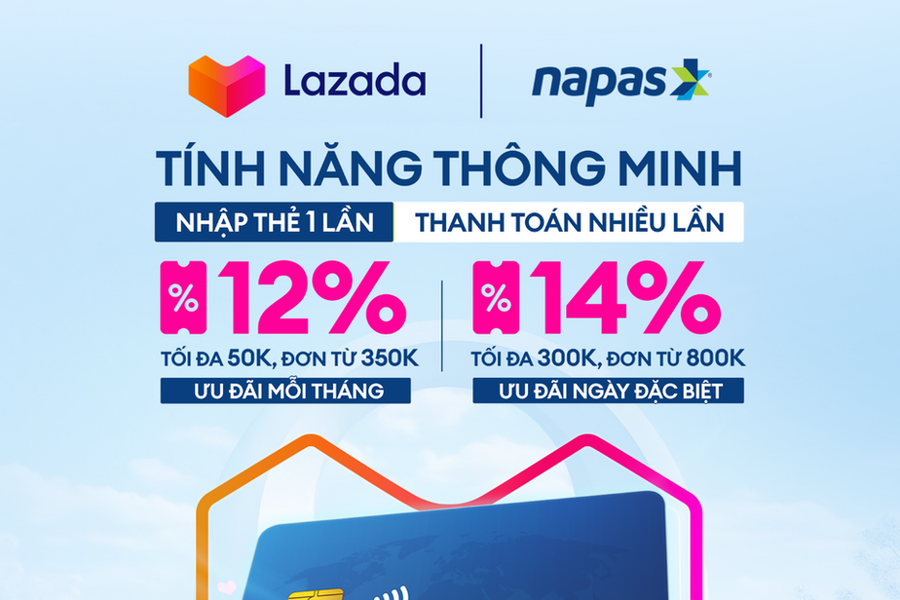 Cùng NAPAS trải nghiệm tính năng thông minh, chốt deal LAZADA săn ưu đãi