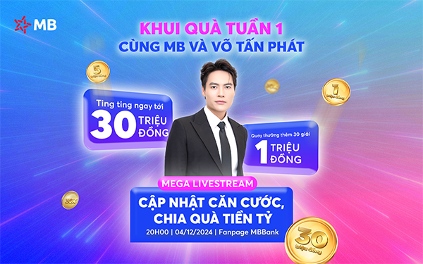 Khách hàng MB nhận tới 30 triệu đồng trong Mega Livestream tiền tỷ cuối năm