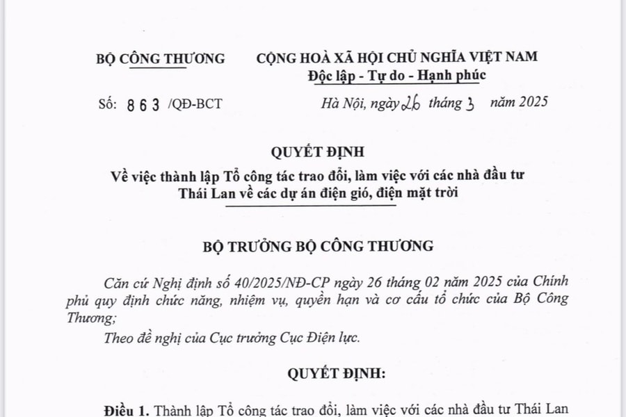 Hồi tố giá điện tái tạo: Bộ Công Thương đàm phán với chủ đầu tư Thái Lan