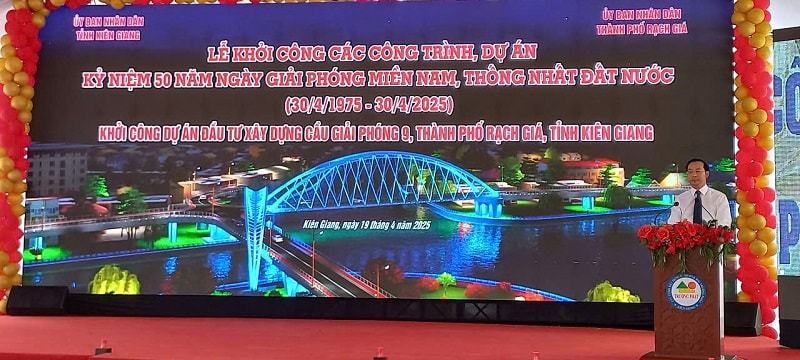 Khởi công xây cầu 870 tỷ đồng chào mừng ngày 30/4 ở TP Rạch Giá