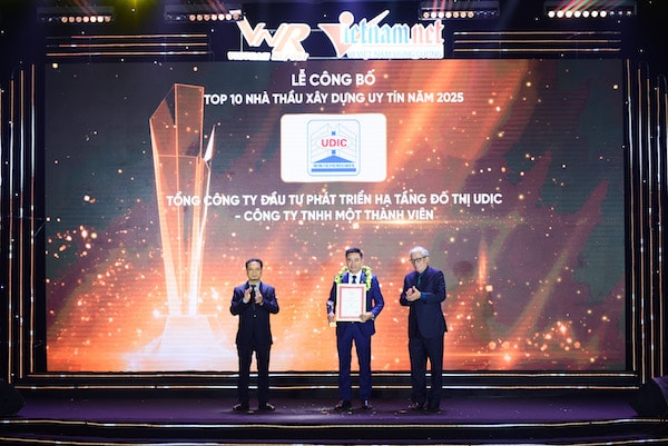 UDIC được vinh danh Top 10 nhà thầu uy tín năm 2025