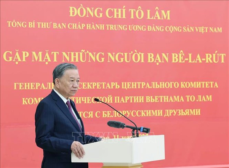 Tổng Bí thư Tô Lâm: Vun đắp tình hữu nghị Việt Nam-Belarus ngày càng bền chặt