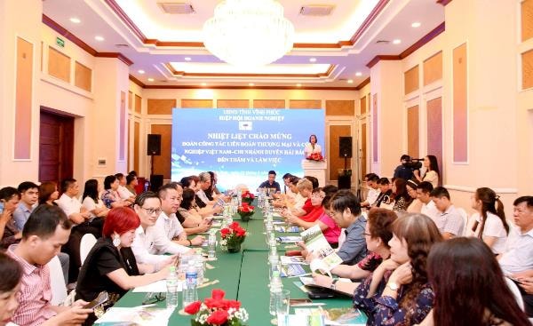 Đoàn doanh nghiệp VCCI Duyên hải Bắc Bộ làm việc với Hiệp hội Doanh nghiệp tỉnh Vĩnh Phúc