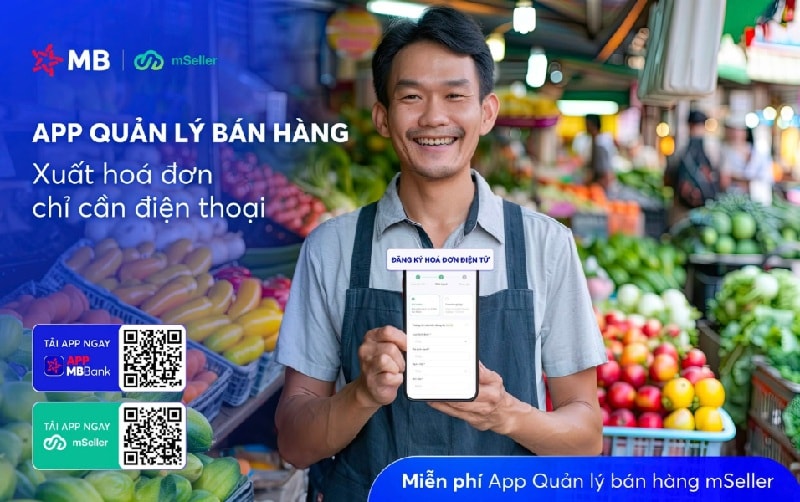 MB chính thức tặng miễn phí: App quản lý bán hàng, xuất hóa đơn điện tử chỉ cần điện thoại