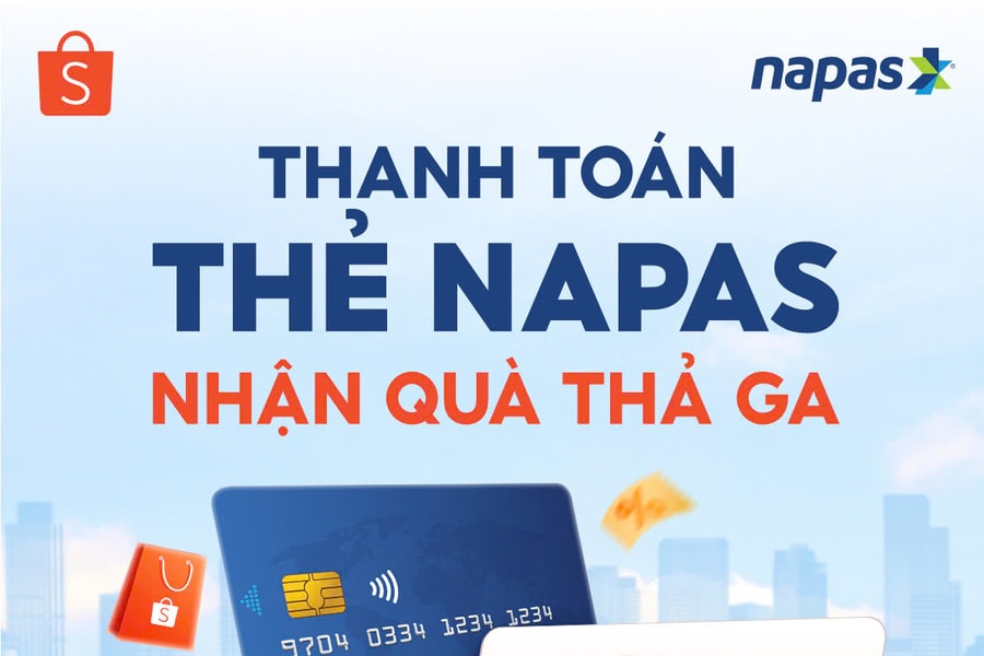 Mua sắm thả ga trên Shopee thanh toán bằng thẻ Napas