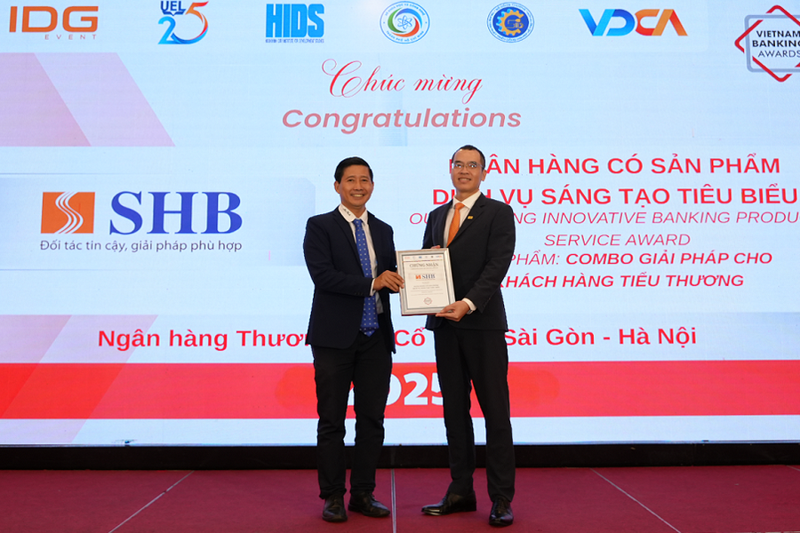 SHB được vinh danh là “Ngân hàng có sản phẩm dịch vụ sáng tạo tiêu biểu” năm 2025