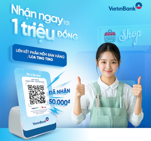 VietinBank tung ưu đãi tặng đến 1 triệu đồng cho khách hàng kinh doanh