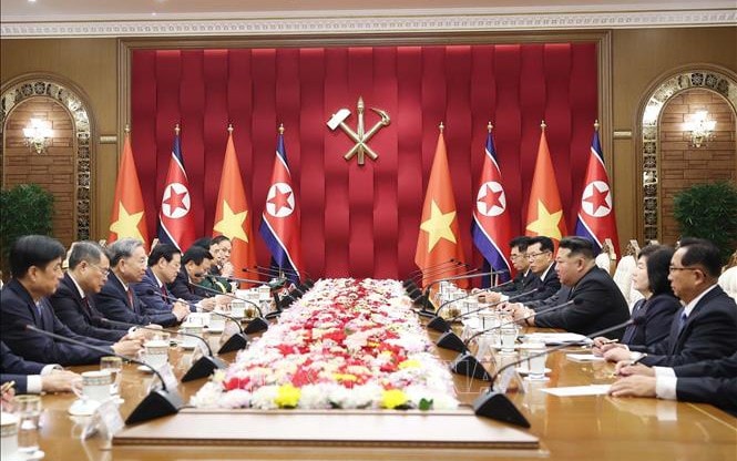 Tổng Bí thư Tô Lâm hội đàm với Tổng Bí thư, Chủ tịch Quốc vụ Triều Tiên Kim Jong Un