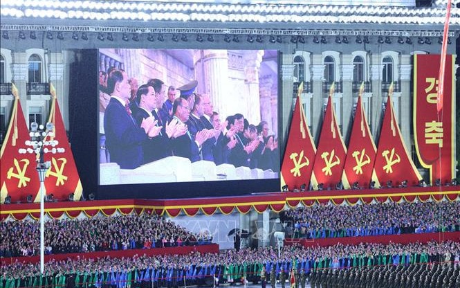 Tổng Bí thư Tô Lâm dự Lễ duyệt binh kỷ niệm 80 năm thành lập Đảng Lao động Triều Tiên