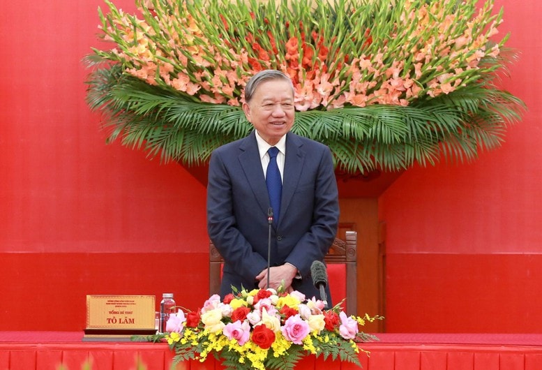 Tổng Bí thư Tô Lâm gặp mặt các tập thể, cá nhân tham gia bảo vệ an ninh, trật tự ở cơ sở tiêu biểu, xuất sắc