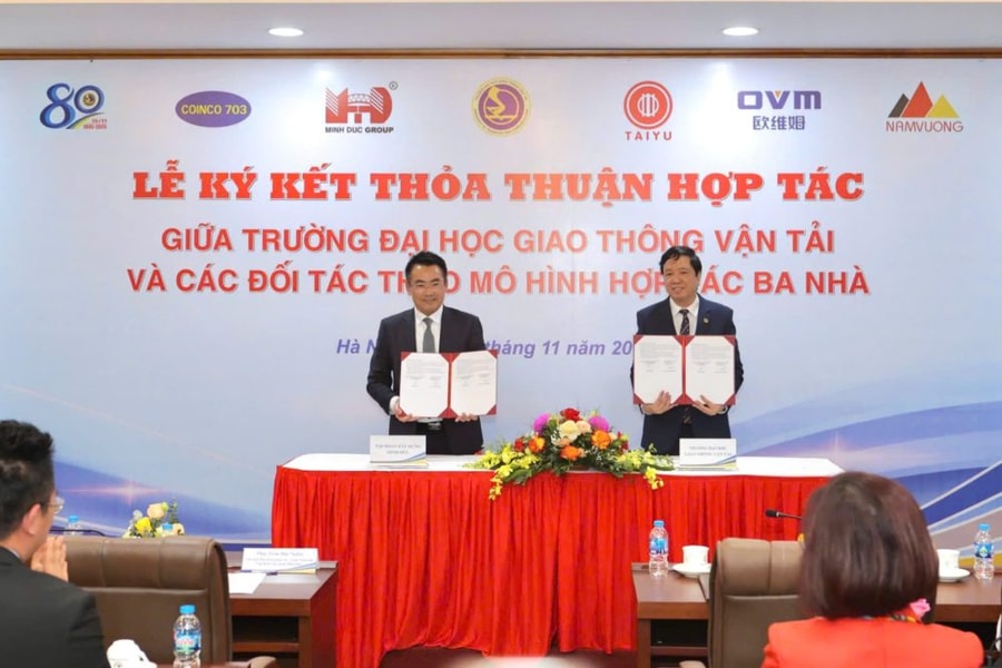 Trường Đại học Giao thông Vận tải ký kết hợp tác ba bên với Minh Đức Group và OVM