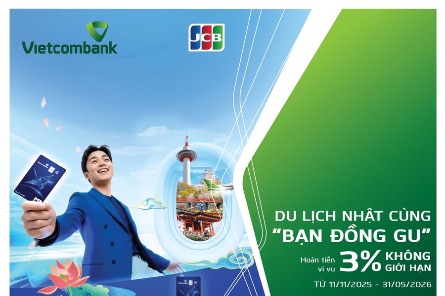 Hoàn tiền 3% không giới hạn cùng thẻ Vietcombank JCB