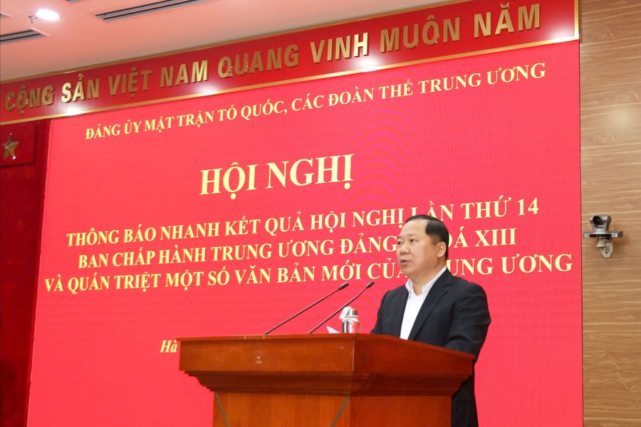 Đảng ủy MTTQ, các đoàn thể Trung ương thông báo kết quả Hội nghị Trung ương lần thứ 14